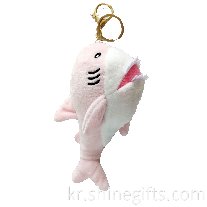 High Quality Wholesale Customized Design Plush Keychain Animal Mini Colorful Shark Plush Keychain/